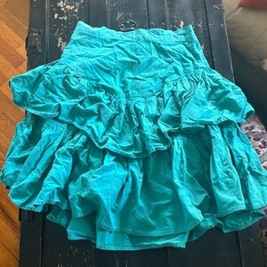Teal vintage Ruffled Women's Skirt